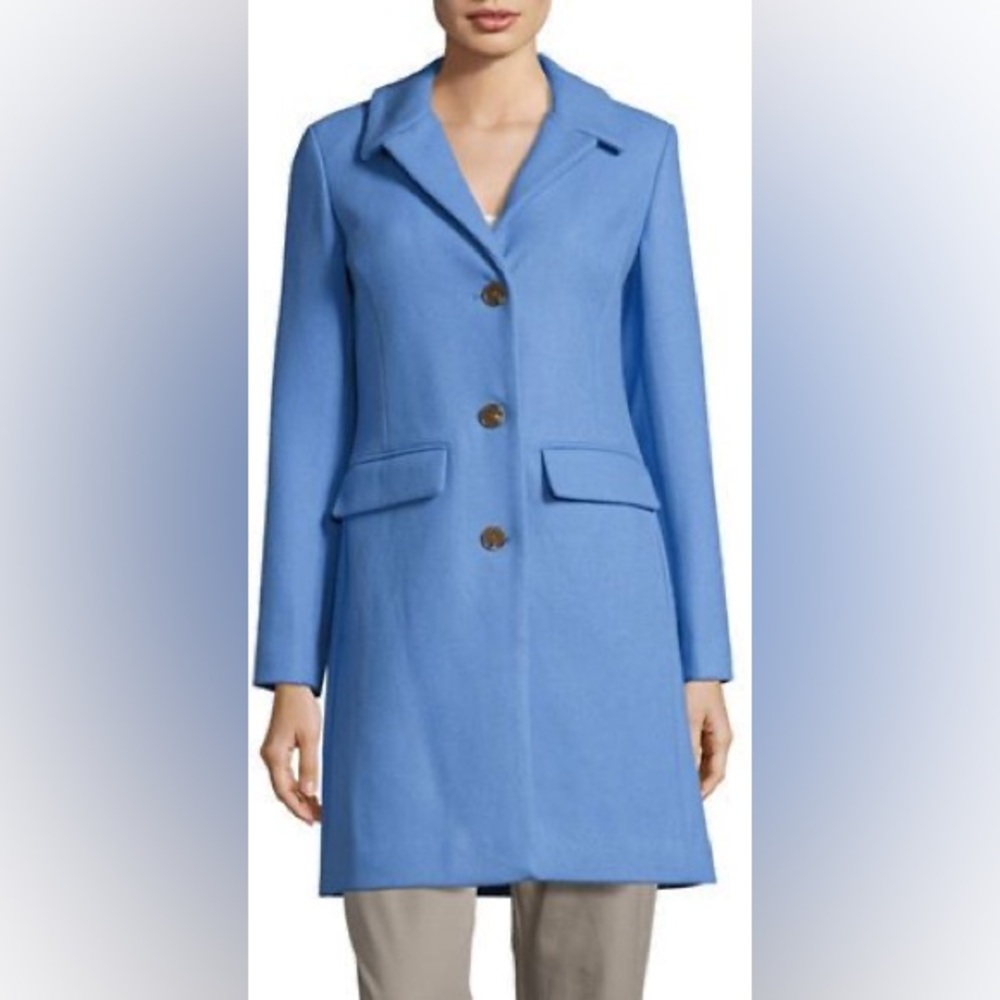 1 Madison Wool Blend Blue Periwinkle Coat Size Small